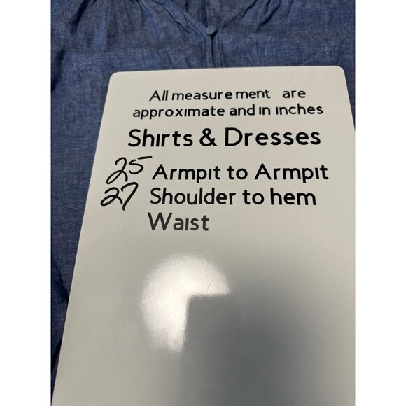 Lane Bryant Womens Blue Chambray Button-Front Tie-Hem Blouse Size 16 - Picture 10 of 10